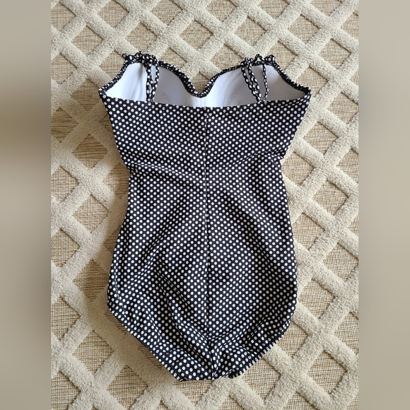 Magic Suit Women's One Piece Swimsuit Polka Dots Size 10 Black & White Classic - Picture 4 of 10